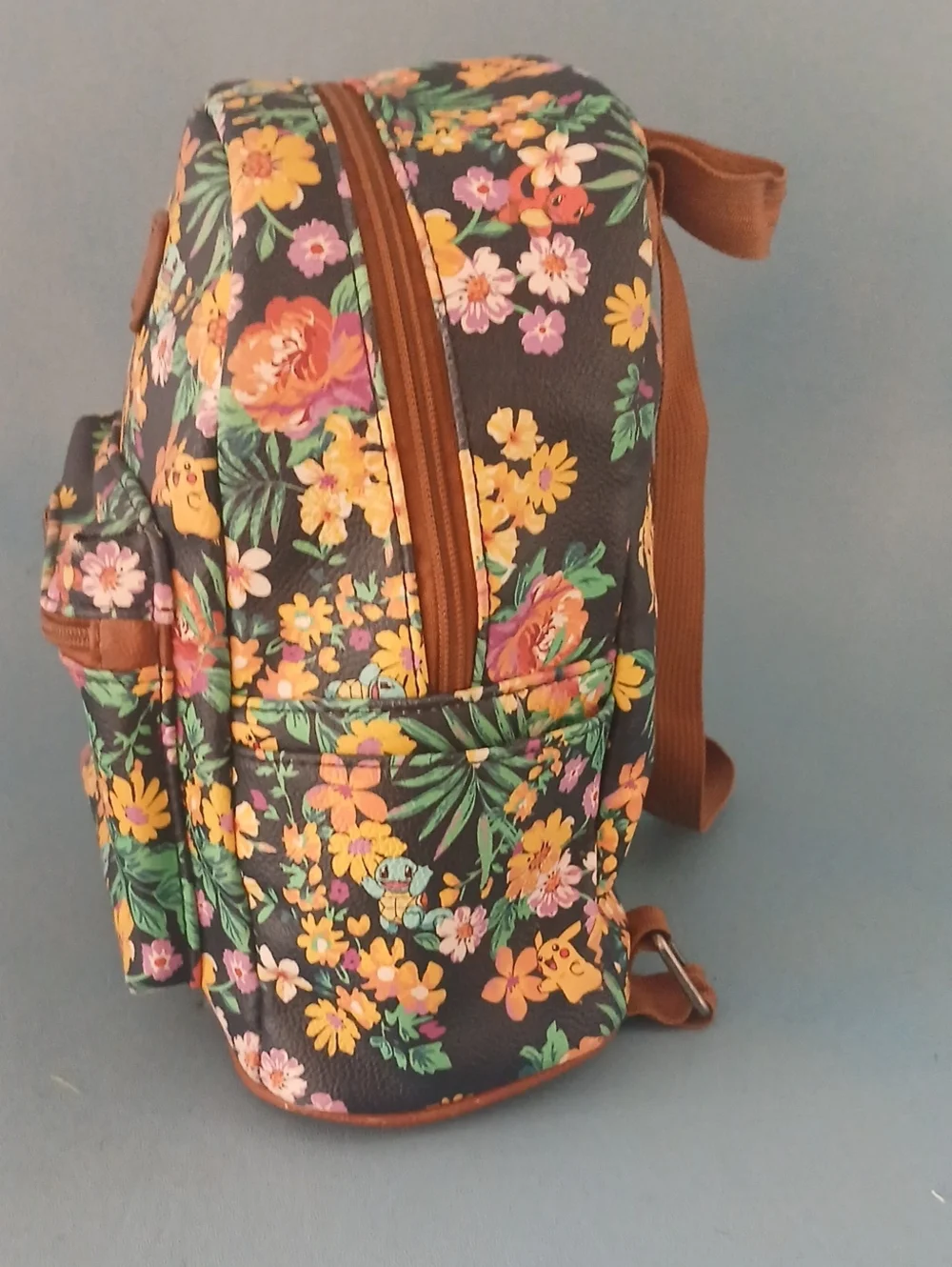 Loungefly Pokemon Anime Character Mini Backpack - Black Floral